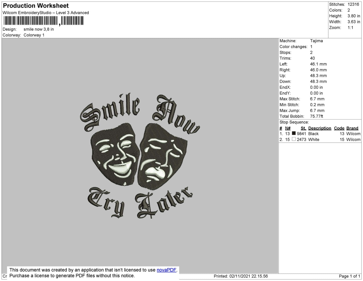 Smile Now Embroidery