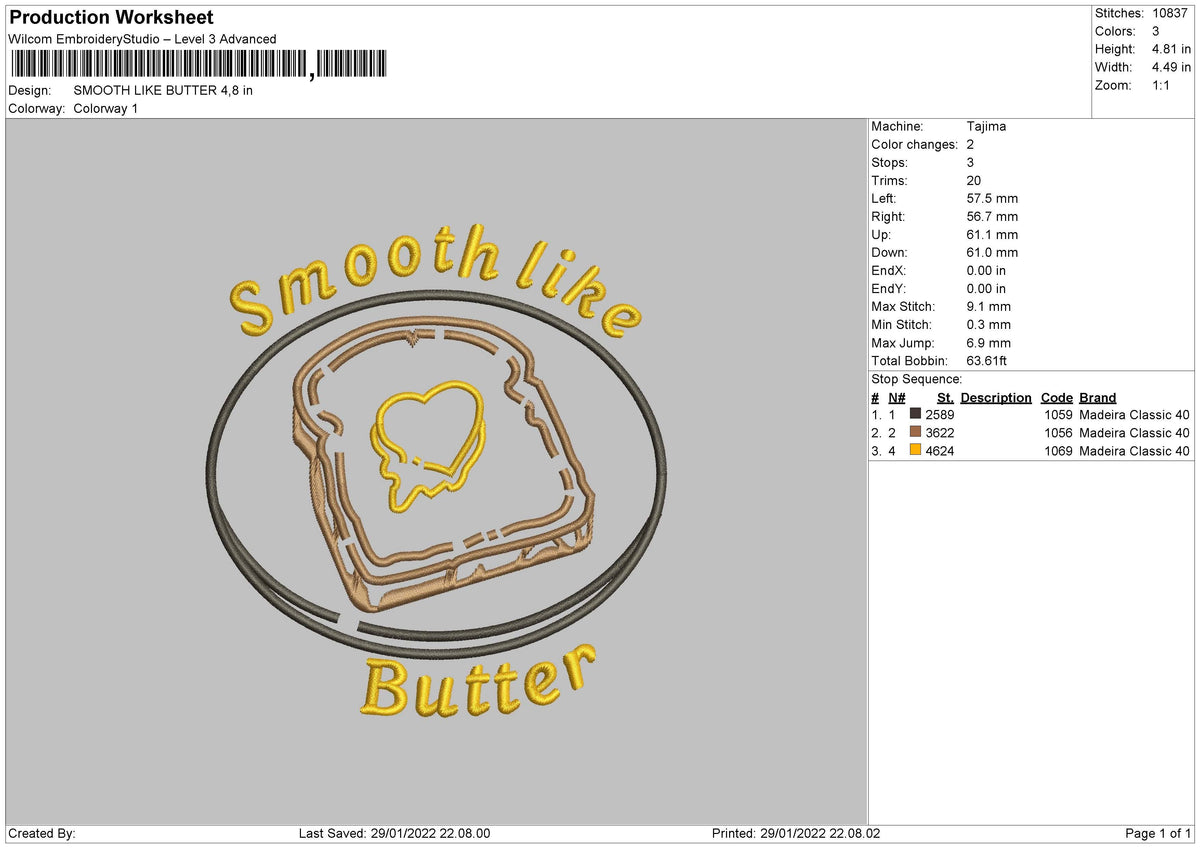 Smooth Like Butter Embroidery