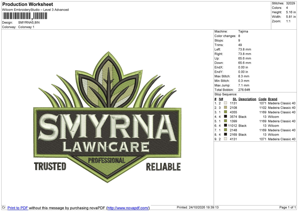 SMYRNA Embroidery File 6 size