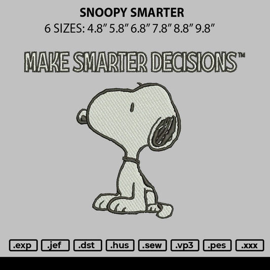 Snoopy Smarter Embroidery File 6 sizes