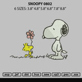 Snoopy 0802 Embroidery File 6 sizes