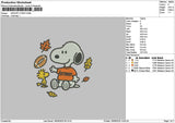 Snoppy 1809 Fall Embroidery File 6 sizes