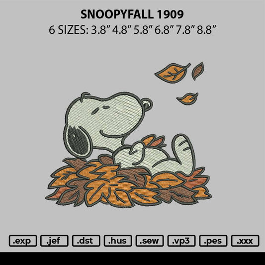 Snoopyfall 1909 Embroidery File 6 sizes