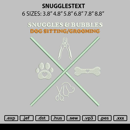 Snugglestext Embroidery File 6 sizes