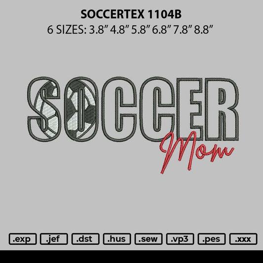 Soccer 1104b Embroidery File 6 sizes