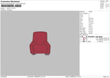 Sofa V1 Embroidery File 6 sizes