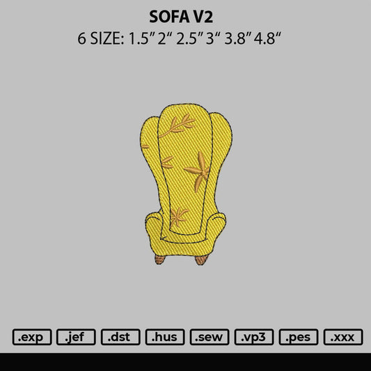 Sofa V2 Embroidery File 6 sizes