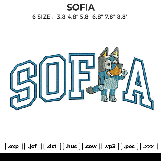 SOFIA Embroidery File 6 size