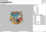Sonic Cirlce Embroidery File 6 sizes