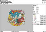 Sonic Cirlce Embroidery File 6 sizes