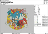 Sonic Cirlce Embroidery File 6 sizes