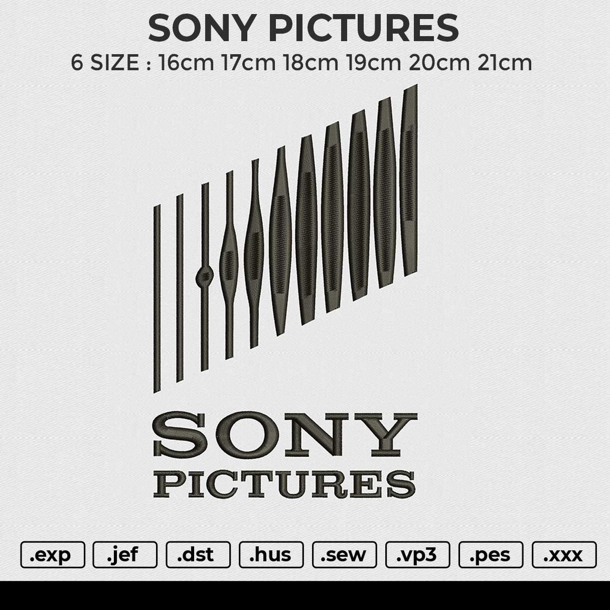 SONY PICTURES Embroidery File 6 size
