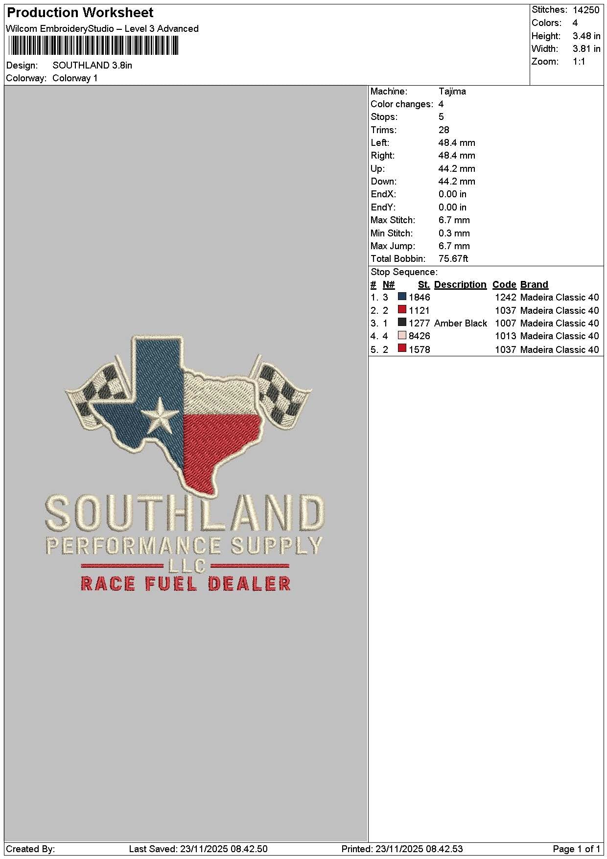 Southlandtext Embroidery File 6 sizes