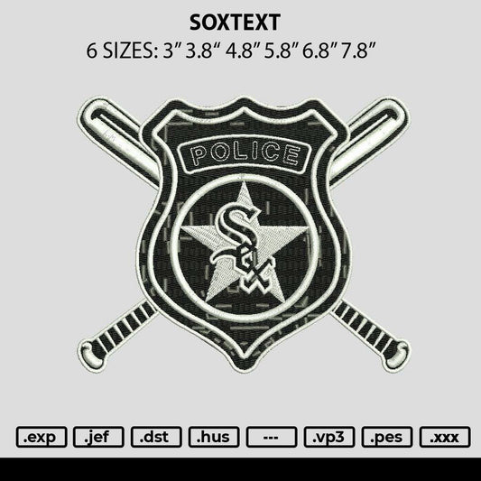 Soxtext Embroidery FIle 6 sizes