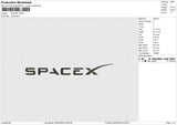 SPACEX Embroidery File 6 size