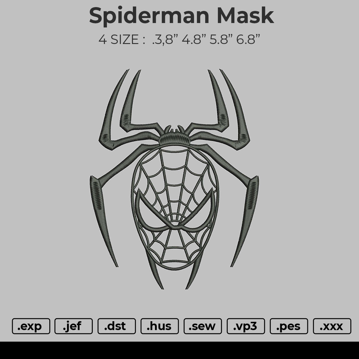 Spiderman Mask Embroidery