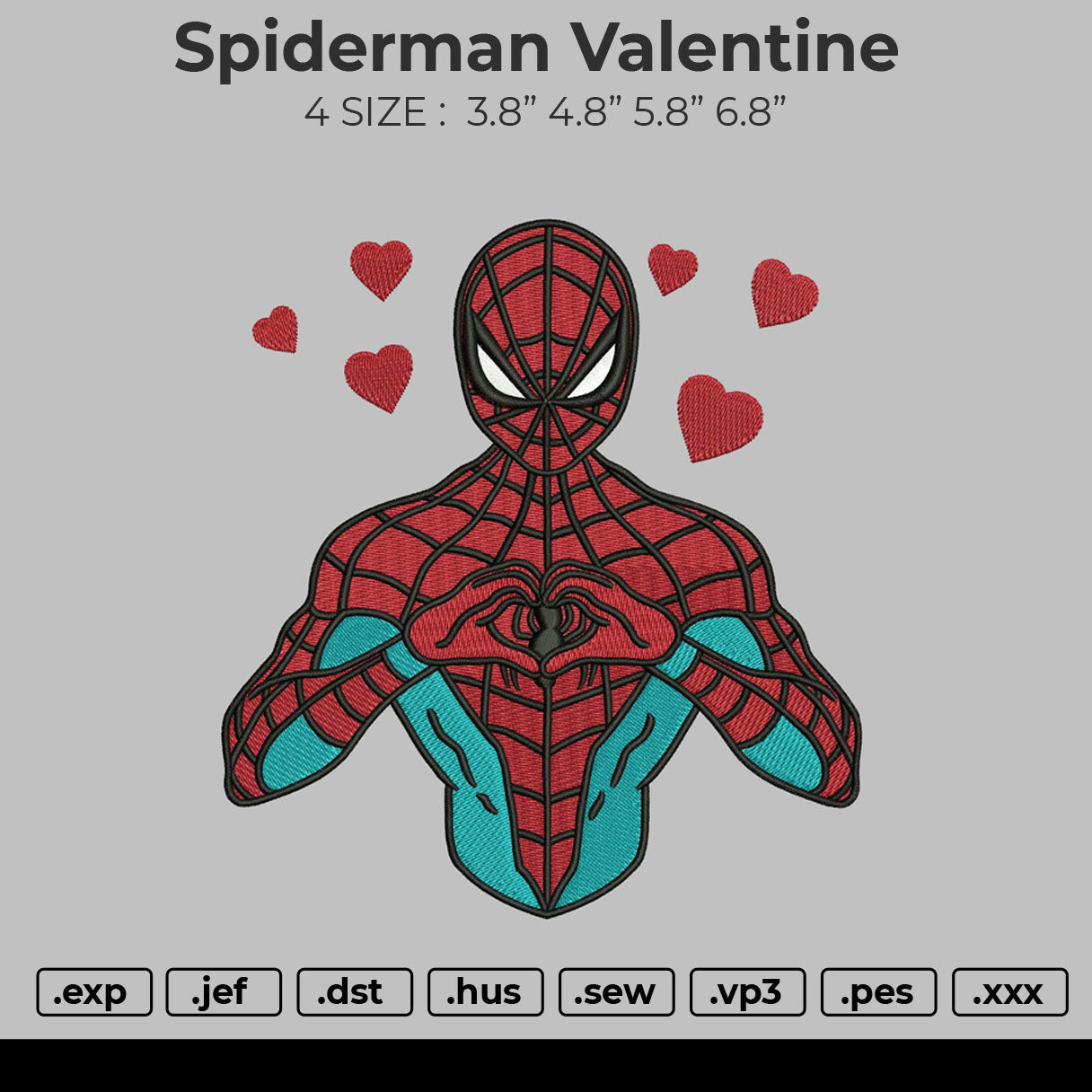 Spiderman Valentine Embroidery