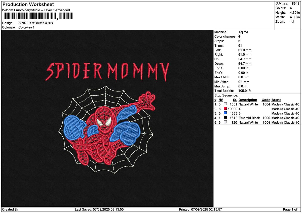 Spidertext 0709 Embroidery File 6 sizes