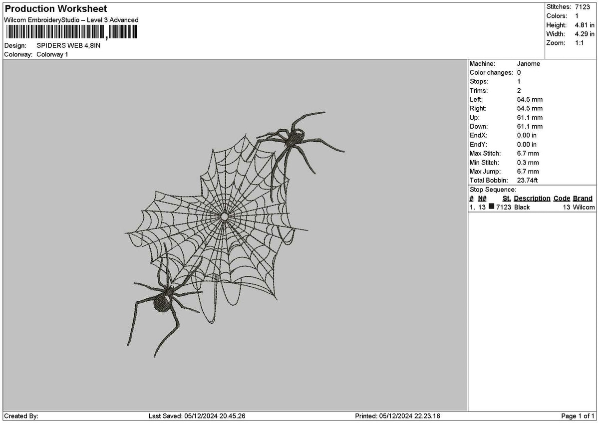 Spidersweb 02 Embroidery File 6 sizes