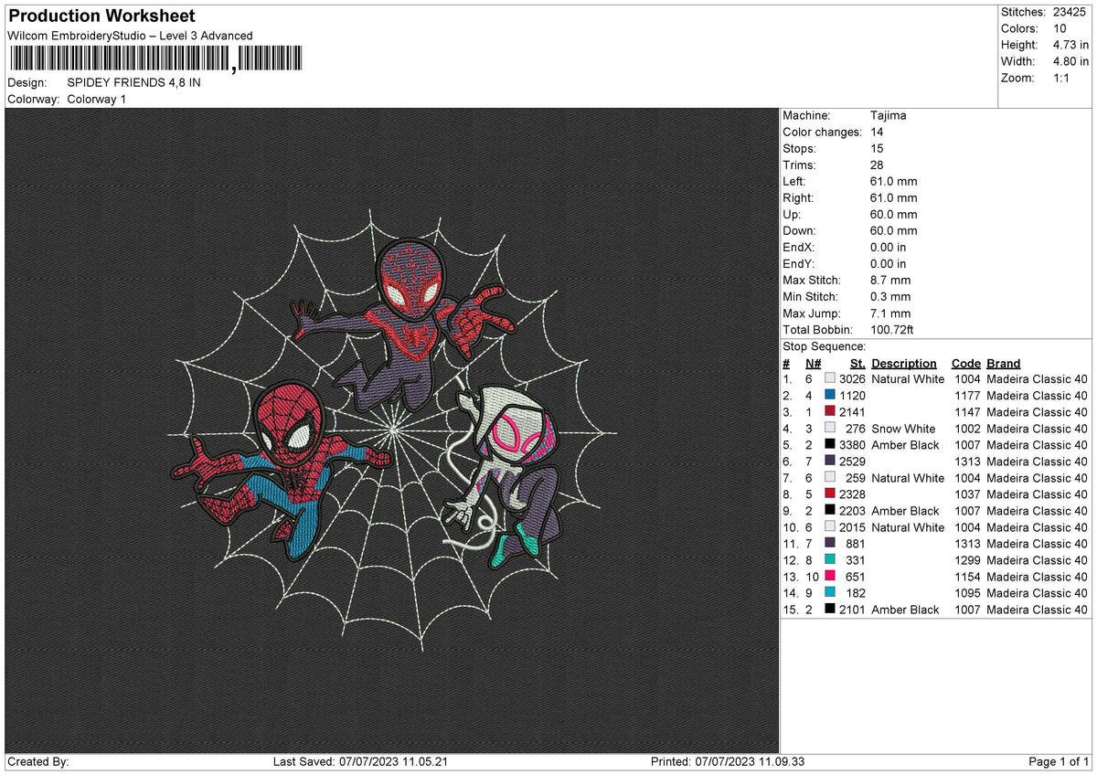 Spidey Friends Embroidery File 6 sizes
