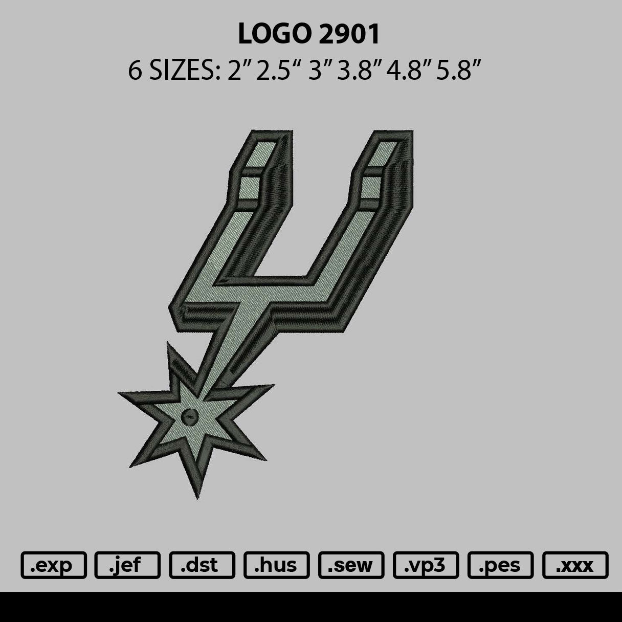 Logo 2901 Embroidery File 6 sizes
