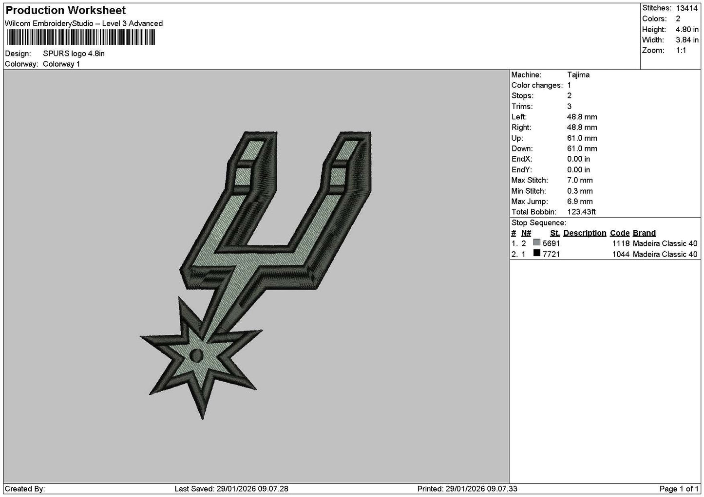 Logo 2901 Embroidery File 6 sizes