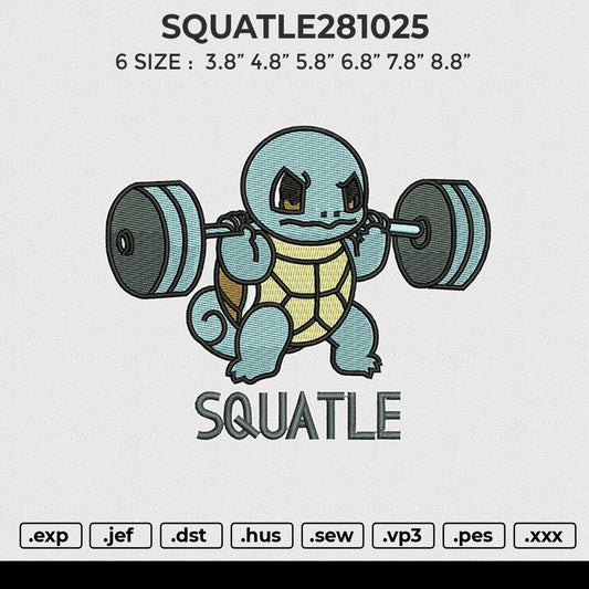 SQUATLE281025 Embroidery File 6 size