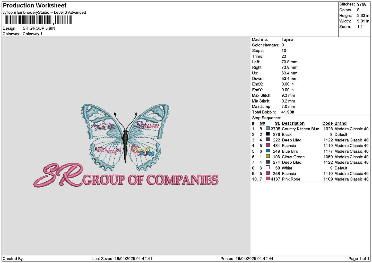 Srgrouptext Embroidery File 6 sizes