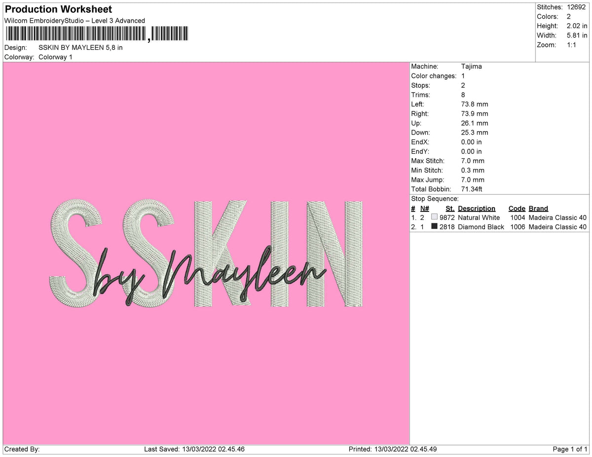 SSKIN BY MAYLEEN Embroidery