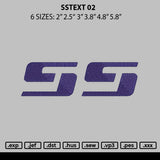 Sstext 02 Embroidery File 6 sizes