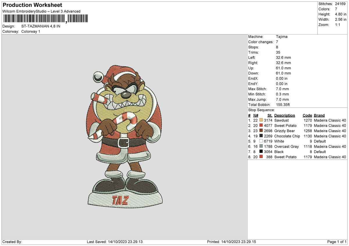 Mania Xmas Embroidery File 6 sizes
