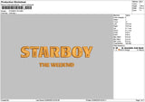 Starboy 3d Embroidery File 6 sizes