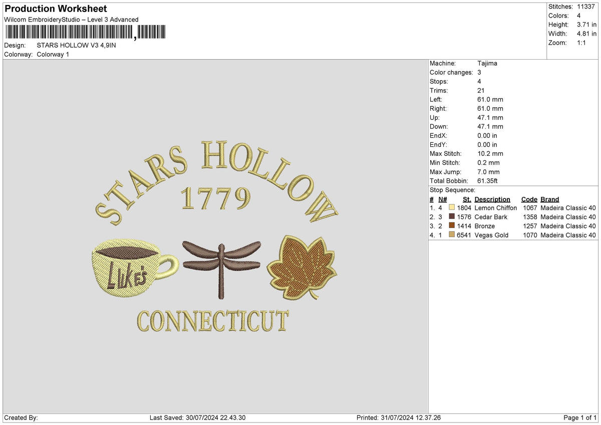 Stars 3107b Embroidery File 6 size