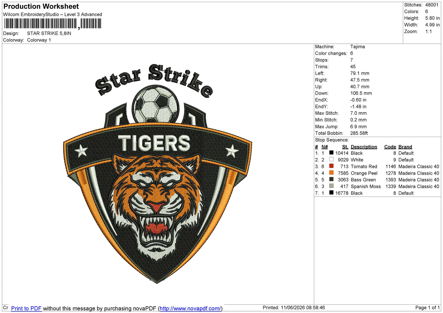 STAR STRIKE Embroidery File 6 size