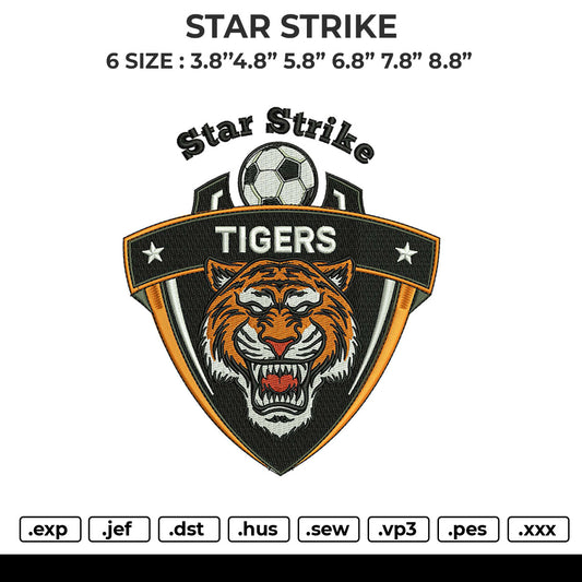 STAR STRIKE Embroidery File 6 size