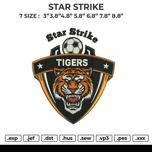 STAR STRIKE Embroidery File 6 size