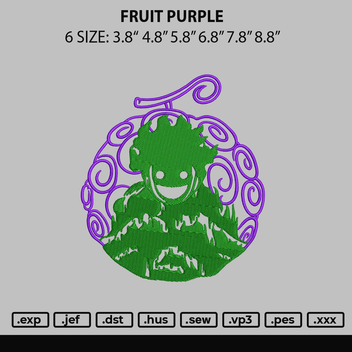 Fruit Purple Embroidery File 6 sizes