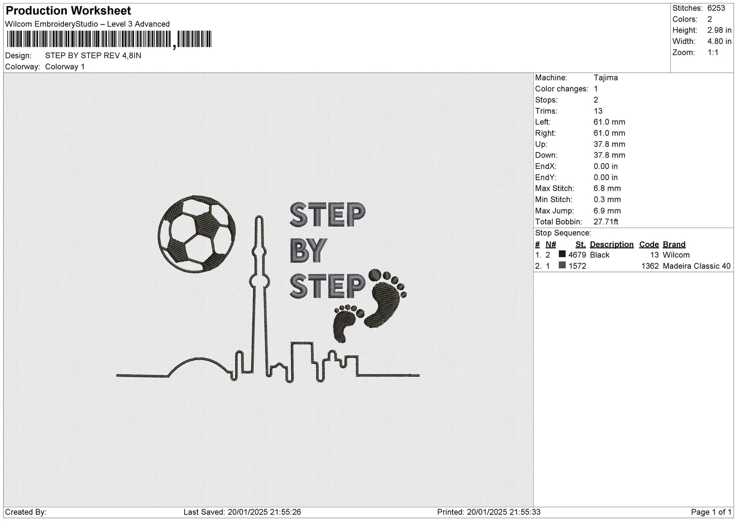 STEP BY STEP Embroidery File 6 size