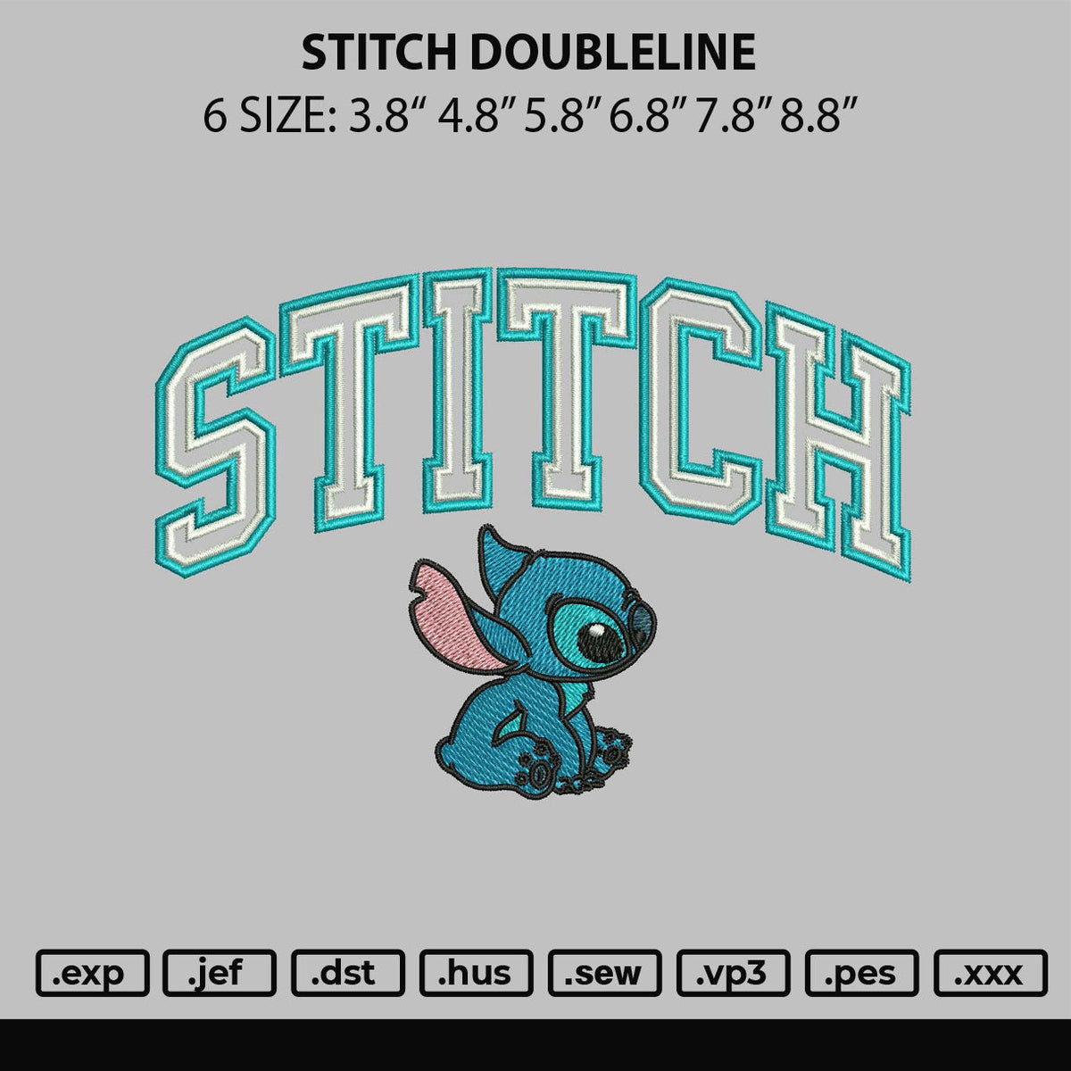 Stitch Doubleline Embroidery File 6 sizes