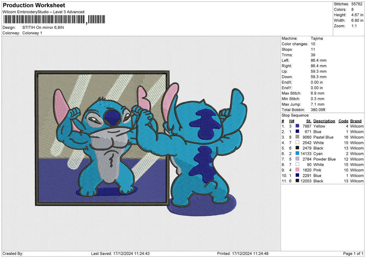 Stitch On Mirro Embroidery File 6 size