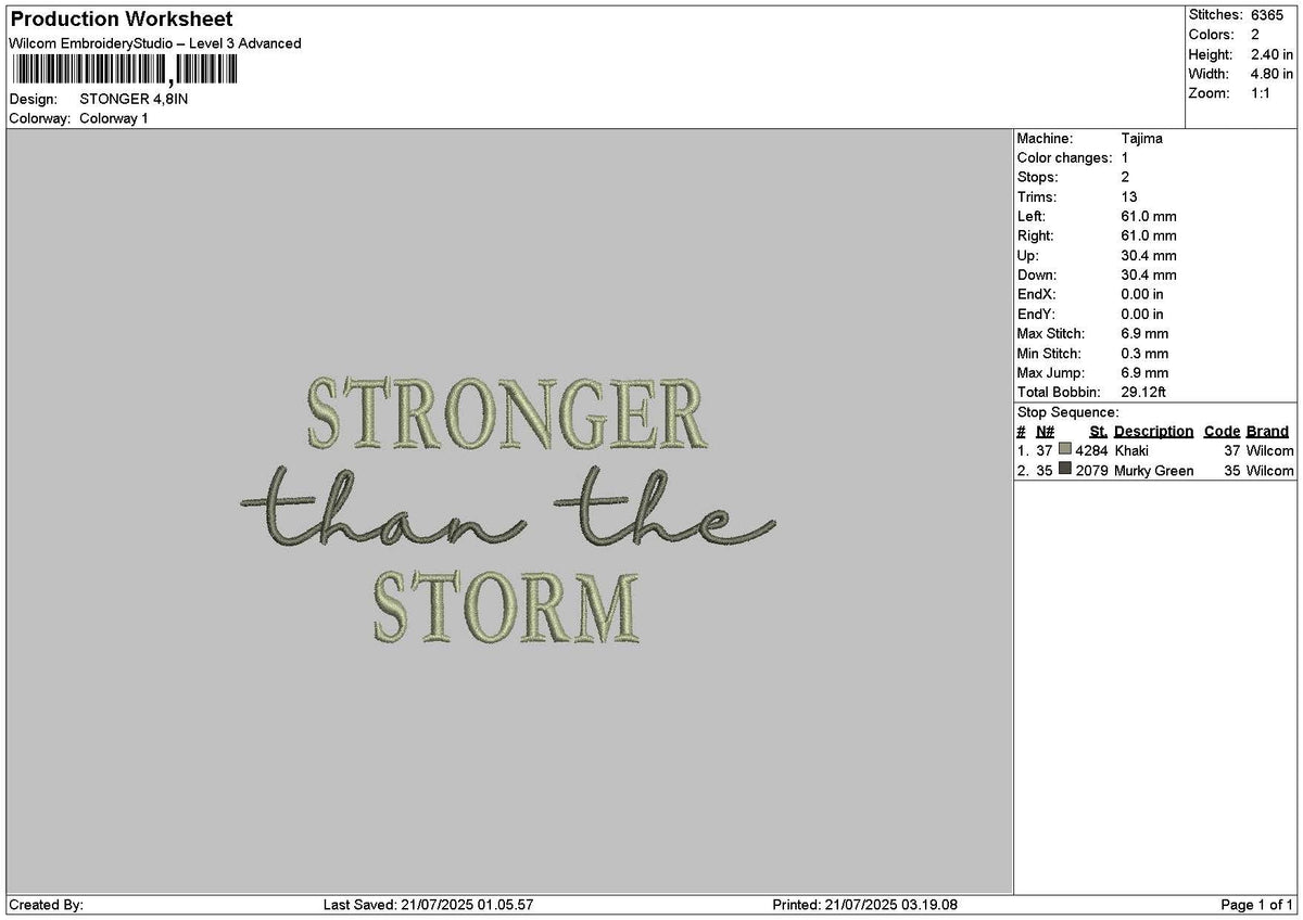 Strongertext 2107 Embroidery File 6 sizes