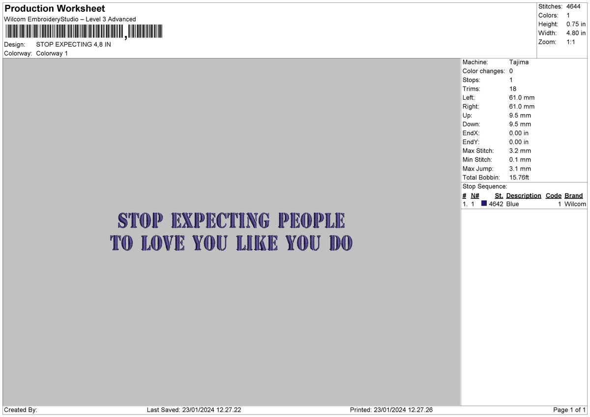 Expecting Text Embroidery File 6 sizes