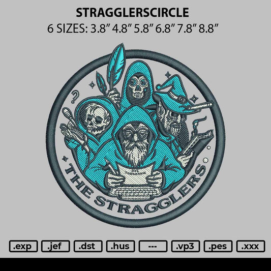 Stragglesrcircle Embroidery File 6 sizes
