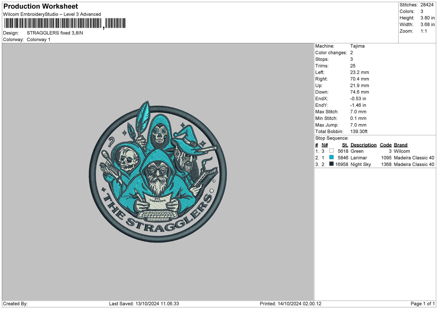 Stragglesrcircle Embroidery File 6 sizes