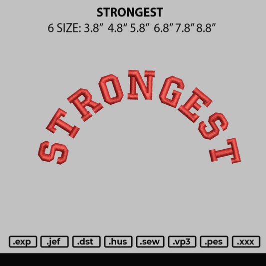 Strongest Embroidery File 6 sizes