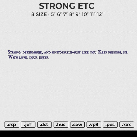 STRONG ETC Embroidery File 6 size