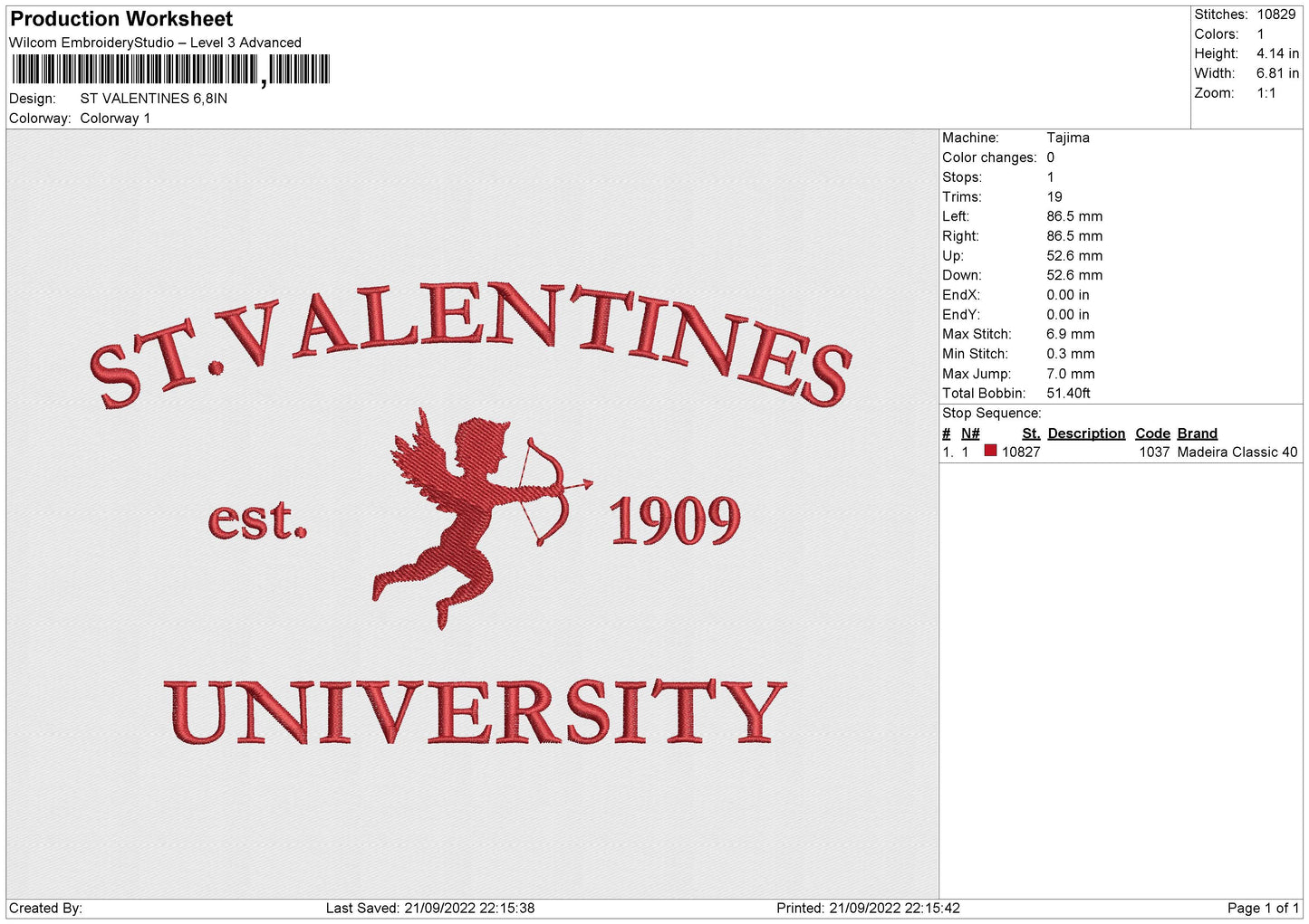 ST VALENTINES Embroidery