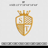 St Embroidery File 6 sizes