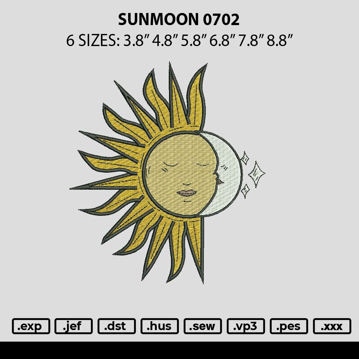 Sunmoon 0702 Embroidery File 6 sizes