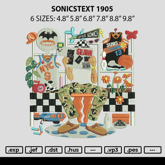 Sonicstext 1905 Embroidery Machine Design File 6 sizes